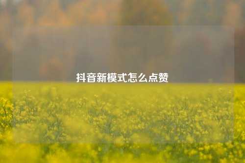 抖音新模式怎么点赞