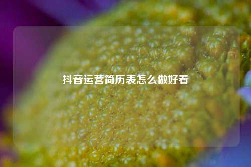 抖音运营简历表怎么做好看