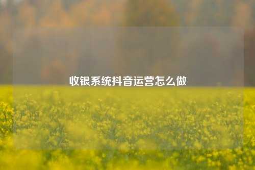 收银系统抖音运营怎么做